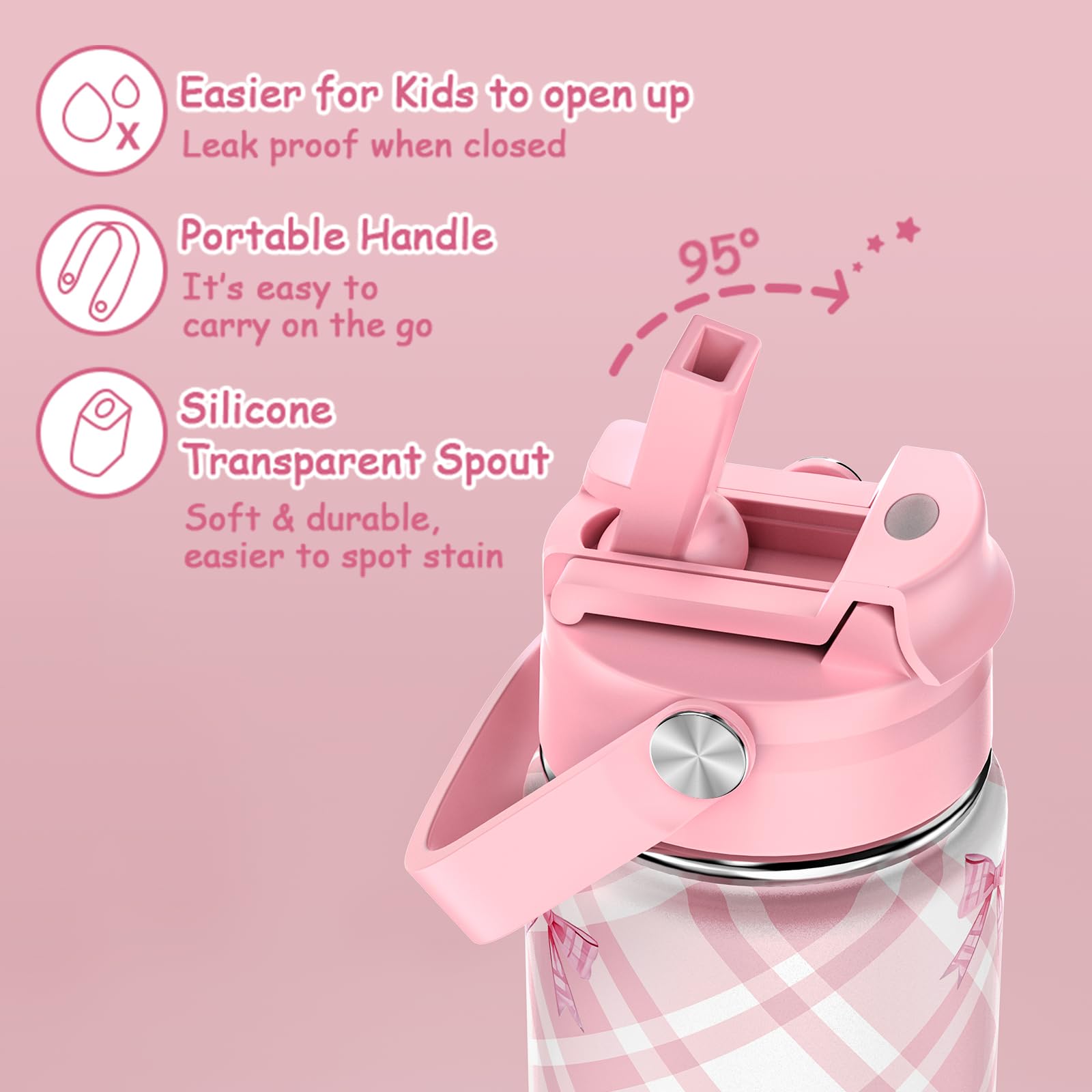 Alt View 3. Live At Space - Backpack For With Insulated Water Bottle  Bow Tie Plaid Bookbag 14oz Termos Stainless Steel Lunch Bag   Pencial Case To - Purple.