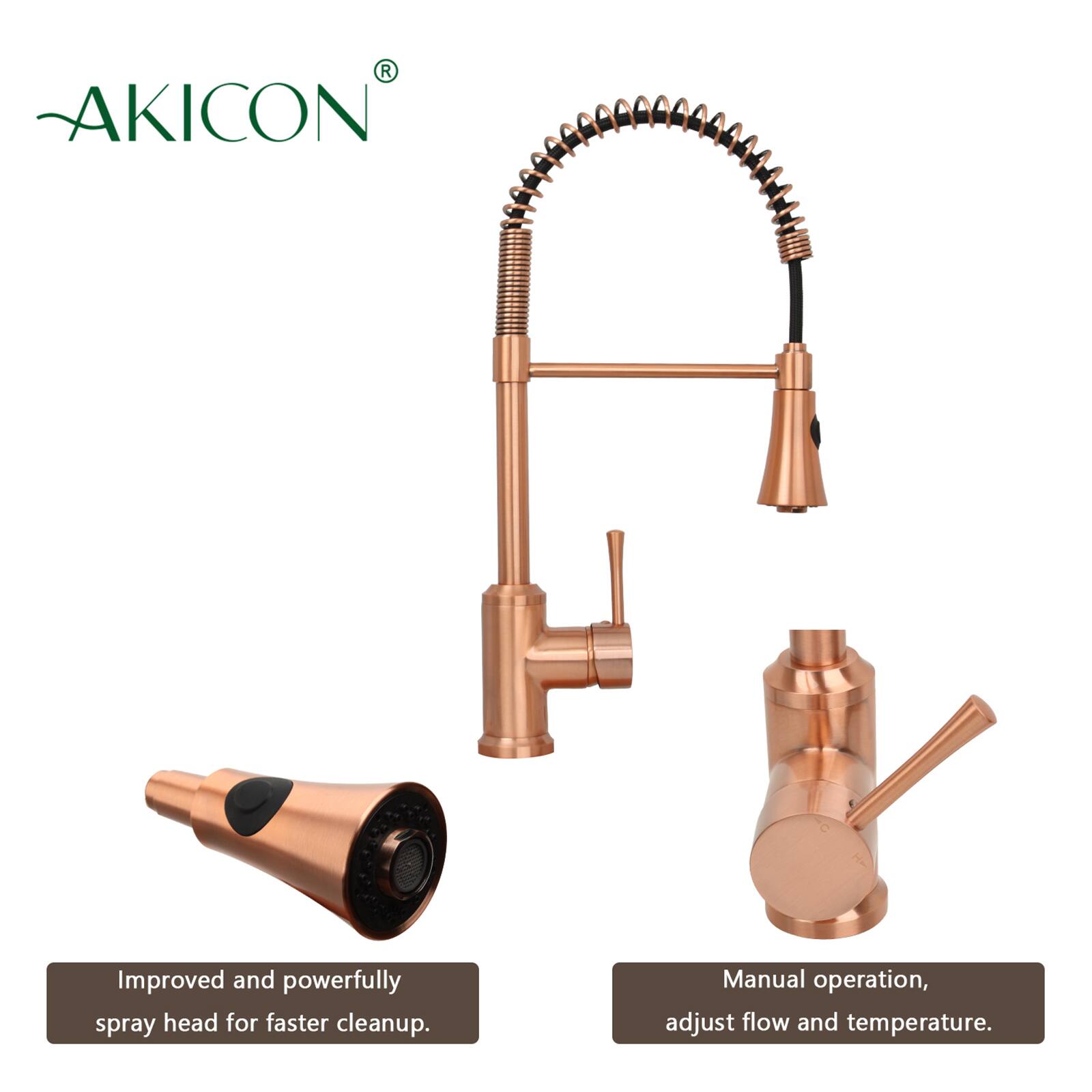 AKICON®

Improved and powerfully spray head for faster cleanup.

Manual operation, adjust flow and temperature.