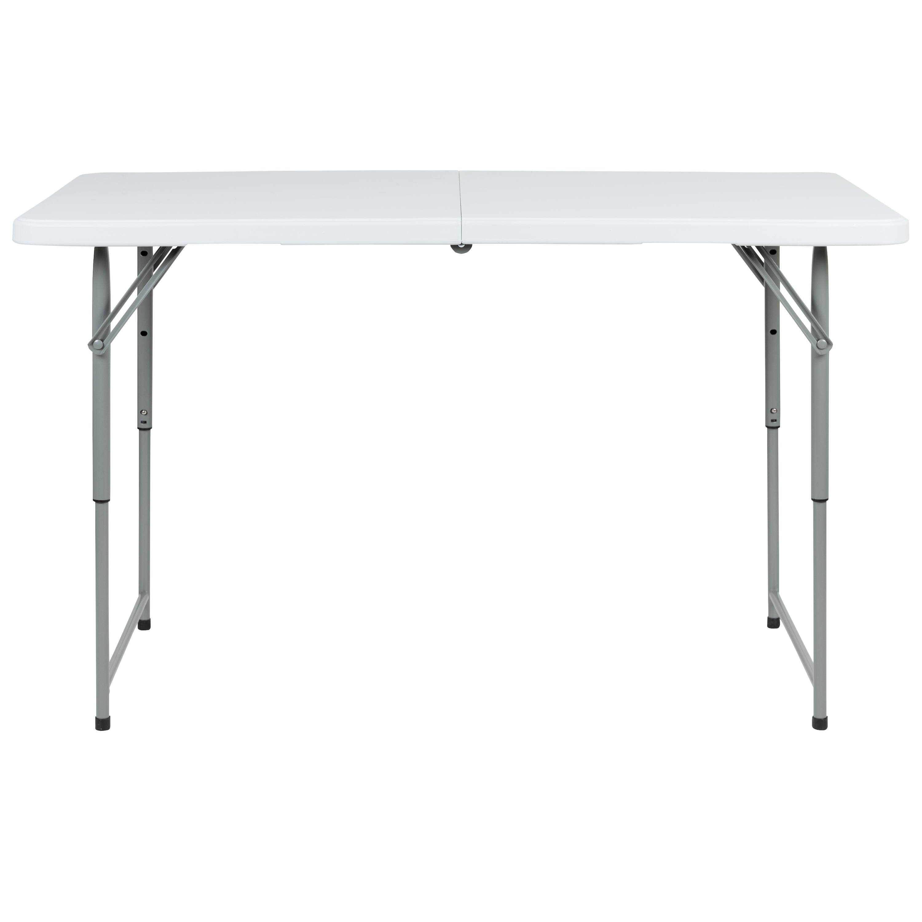 Alt View 11. Alamont Home - Height Adjustable Bi-Fold Plastic Folding Table with Carrying Handle - Granite White.