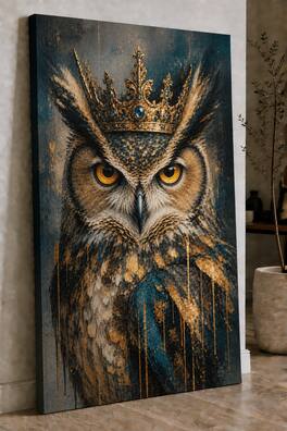 FC Design Large Ready to Hang 24x36" Crown Owl Art Painting Home Wall ...