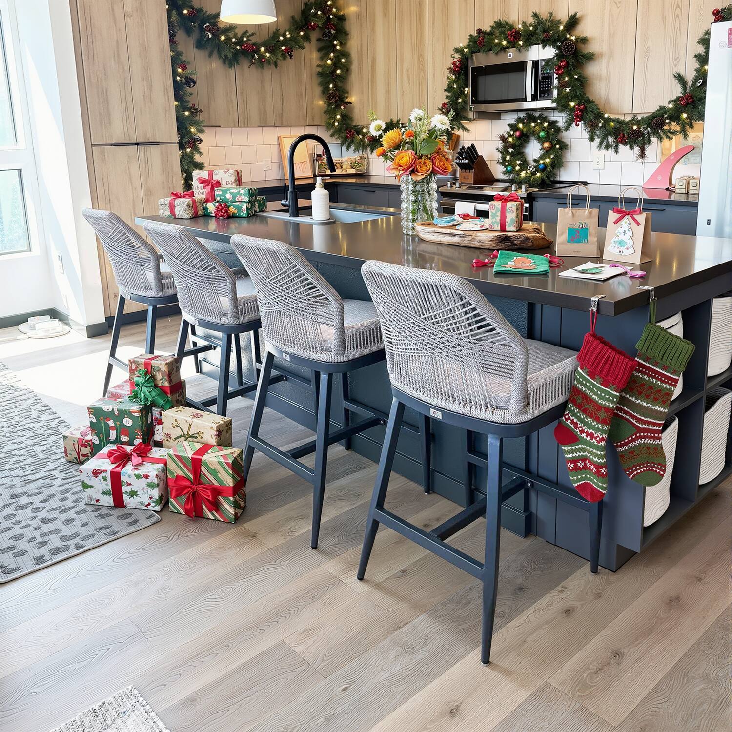 Dark Grey-twill-Counter Height