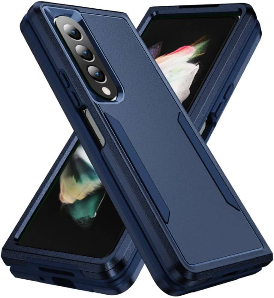 Entronix - Galaxy Z Fold 4 Case - Dual-Layer Soft-Touch Protective Cover - Navy