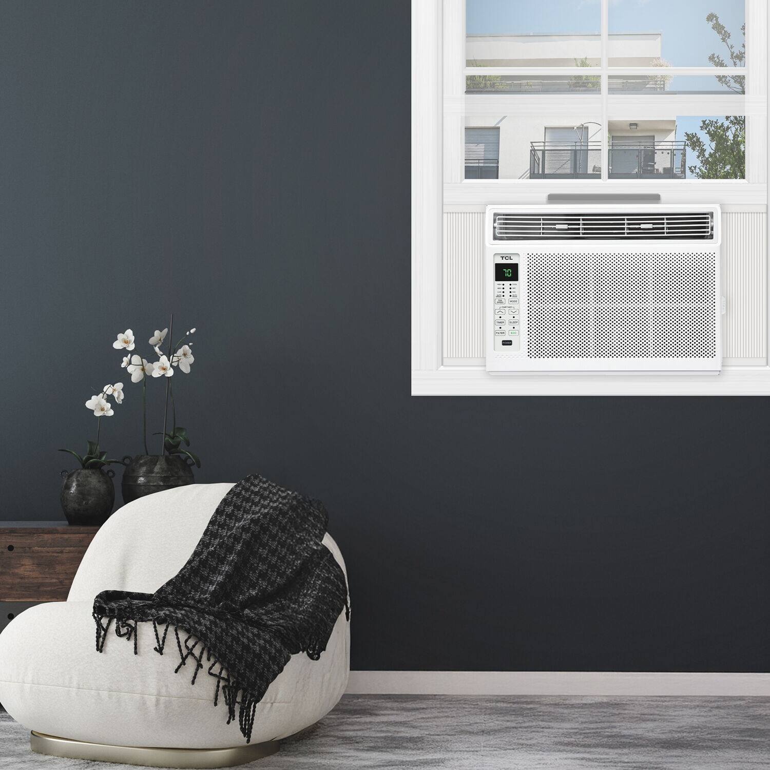 Alt View 8. TCL - 250 Sq. Ft. 6,000 BTU Window Air Conditioner - White.