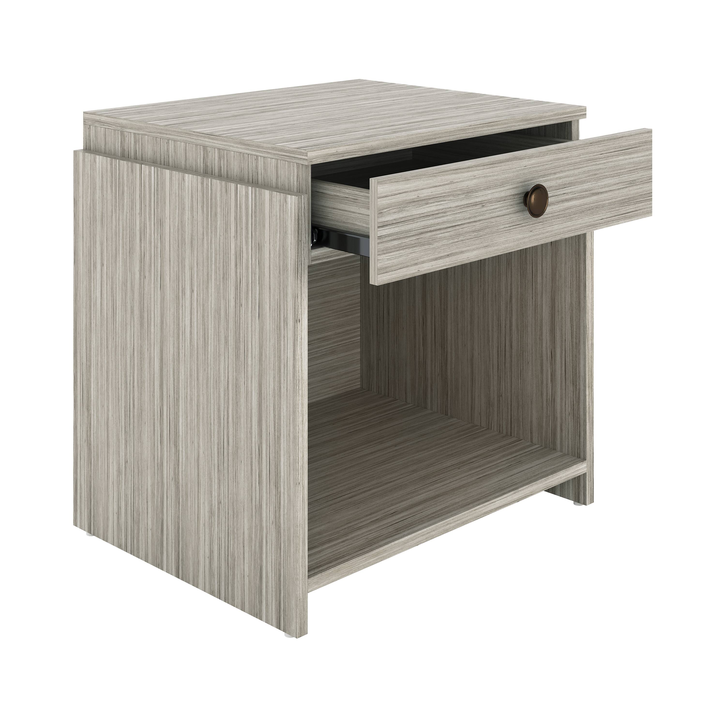 Alt View 4. Boyd Sleep - Boyd Sleep Sydney One Drawer Low Profile Nightstand- Bedroom End Table - Barnwood Grey.
