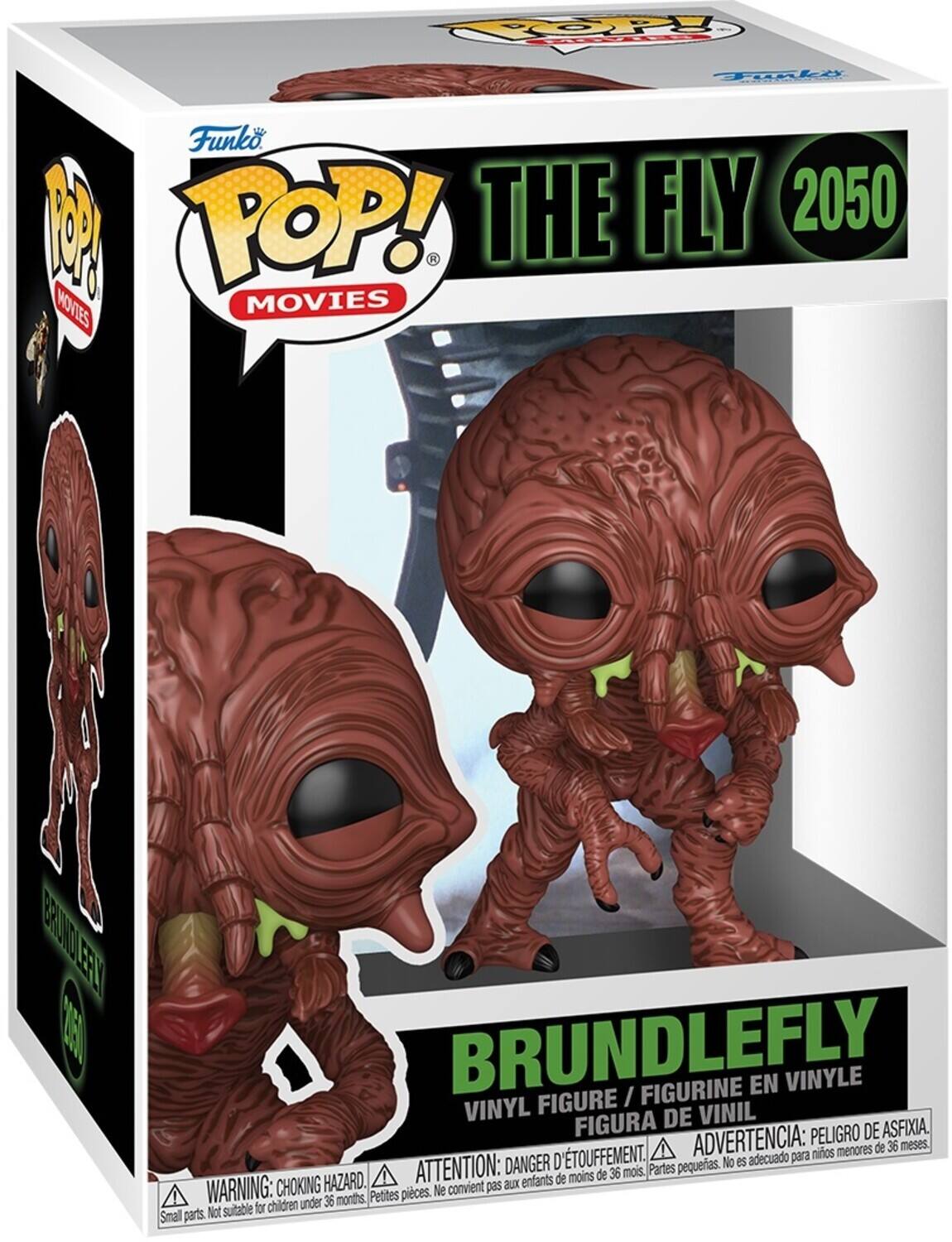 Funko POP! Movies  
THE FLY 2050  
BRUNDLEFLY  
VINYL FIGURE / FIGURINE EN VINYLE / FIGURA DE VINIL  

WARNING: CHOKING HAZARD. Small parts. Not suitable for children under 36 months.  
ADVERTENCIA: PELIGRO DE ASFIXIA. ¡menores de 36 meses.  
ATTENTION: DANGER D'ÉTOUFFEMENT. Ne convient pas aux enfants de moins de 36 mois.