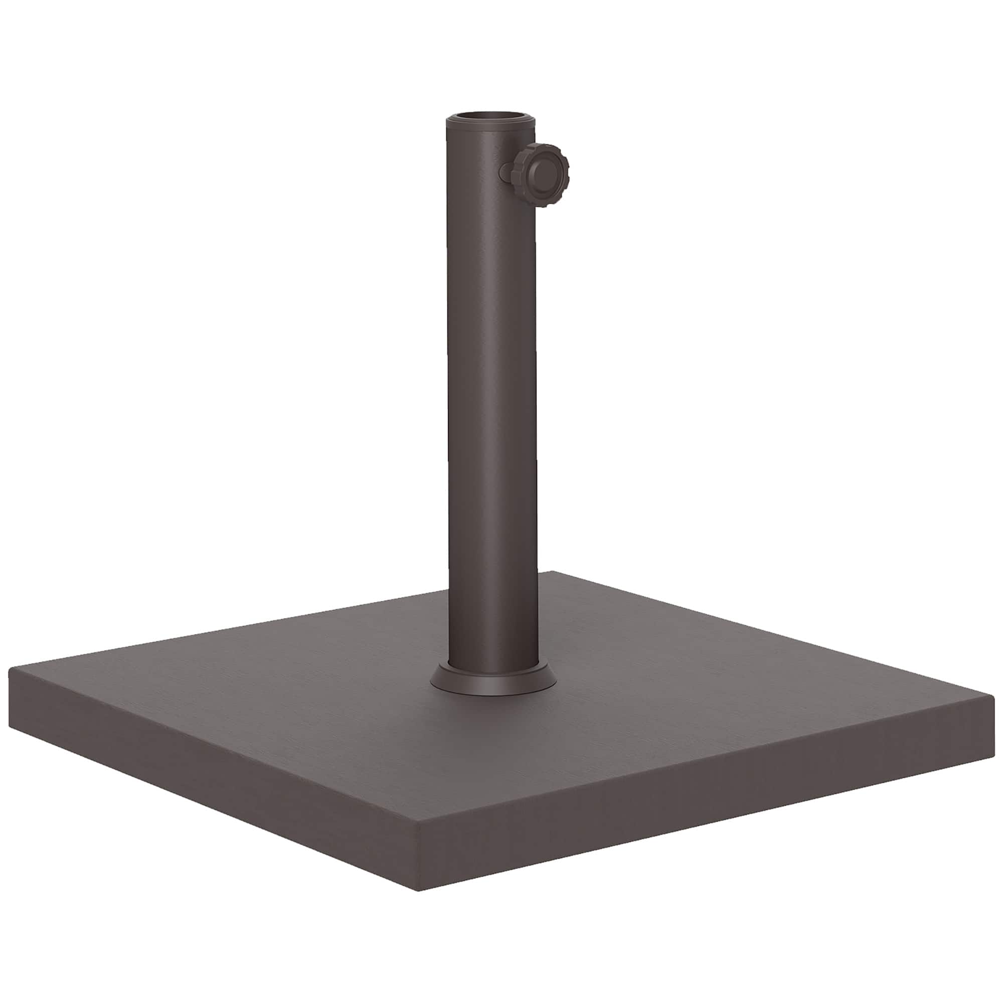 Outsunny - Patio Umbrella Base, 32 lbs Umbrella Base, Outdoor Umbrella Stand Patio Umbrella Holder for 1.5"/1.9" Umbrella Poles - Brown