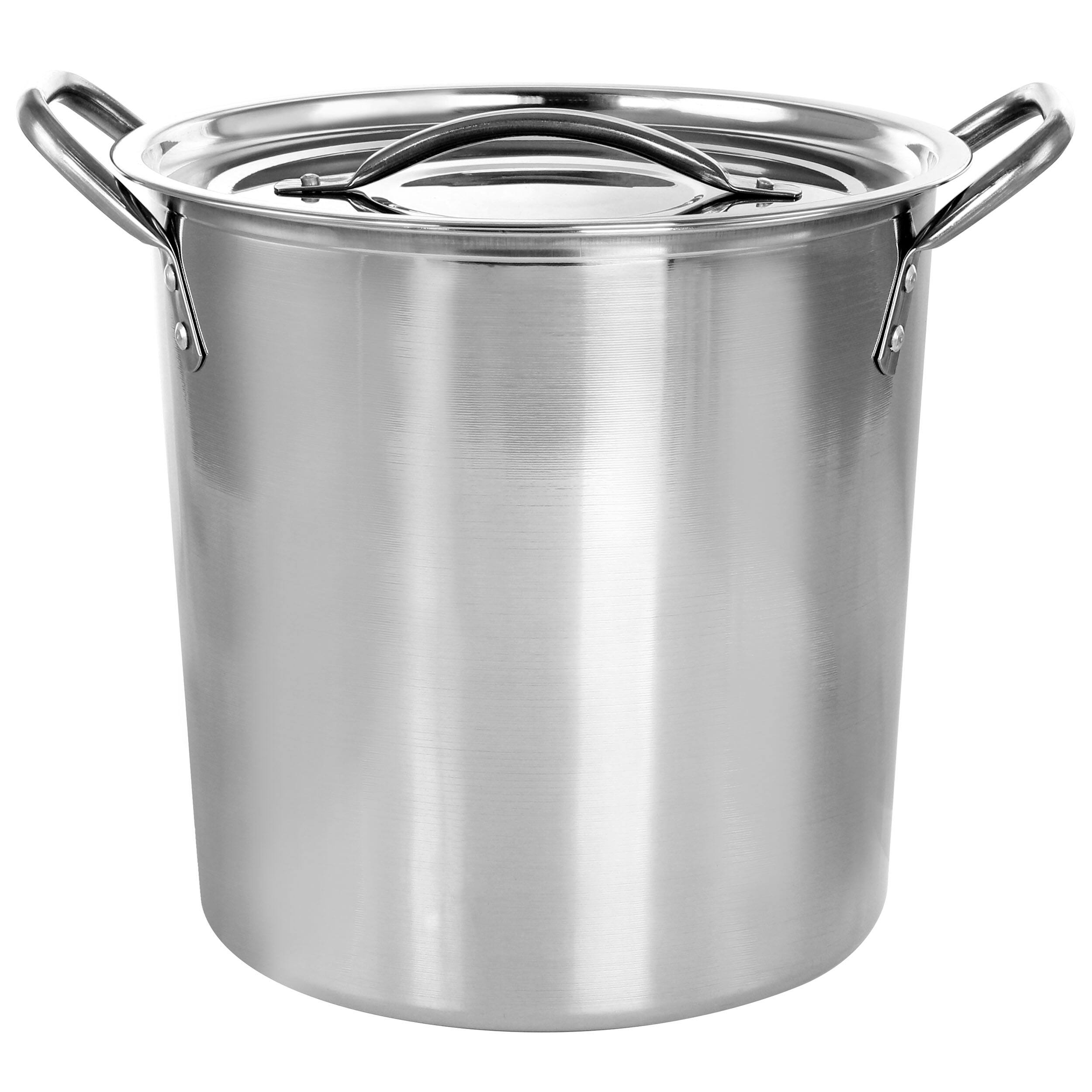 Front. Gibson - Gibson Everyday Whittington 8 Quart Stainless Steel Stock Pot with Lid - Silver.