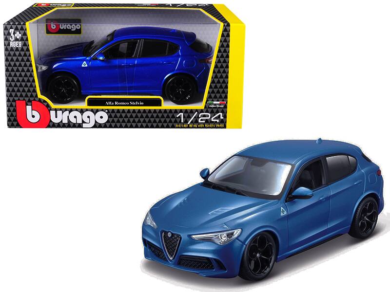 3+ AGES  
b burago  
Alfa Romeo Stelvio  
1/24  
BIE-CEST M 1TH PLOSTIC POOTS