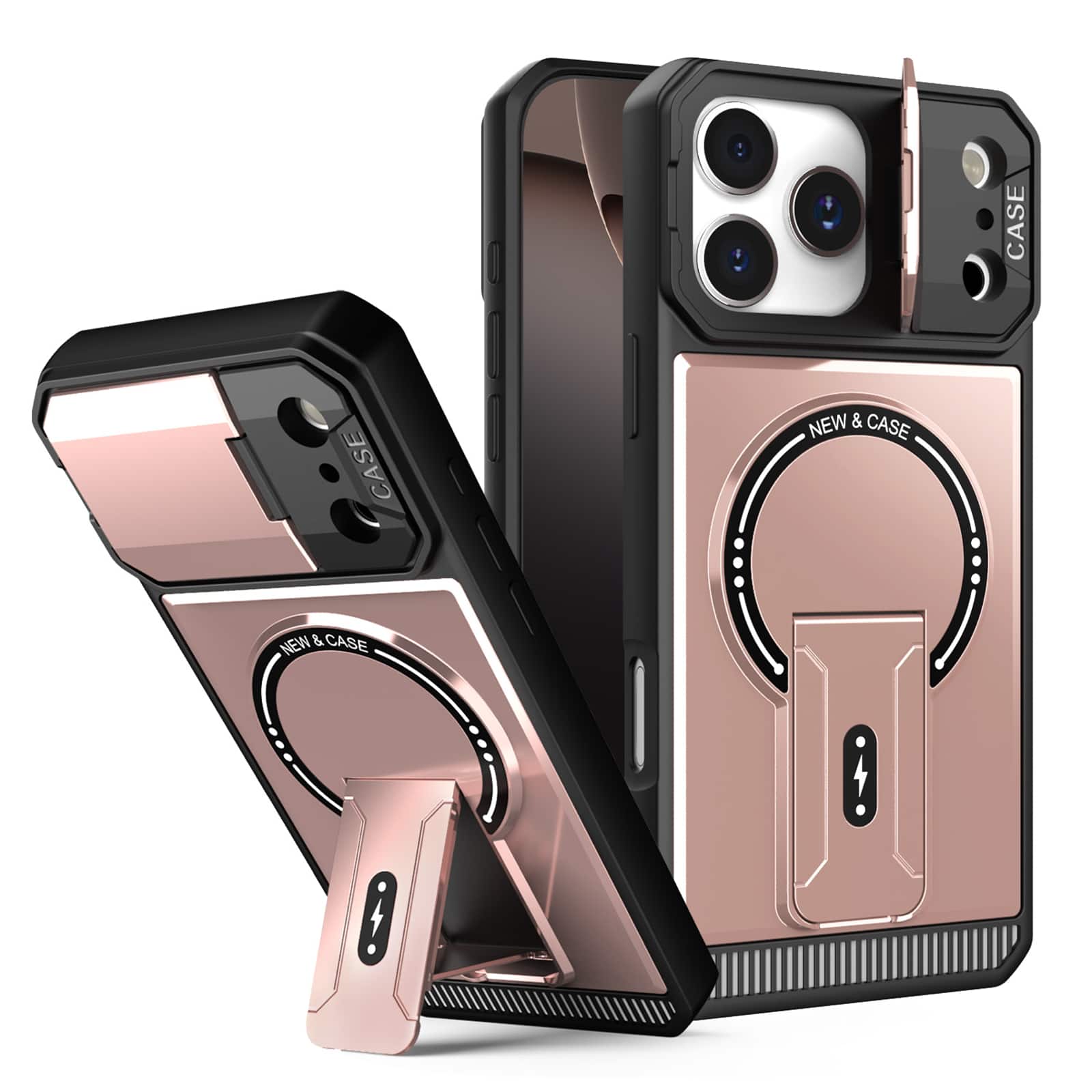 UUCOVER - For Apple iPhone 17 Pro Max Magnetic Case with Flip Camera Cover , Compatible with MagSafe, Hidden Kickstand Phone Cover - rosegold price history on PriceWatchPro