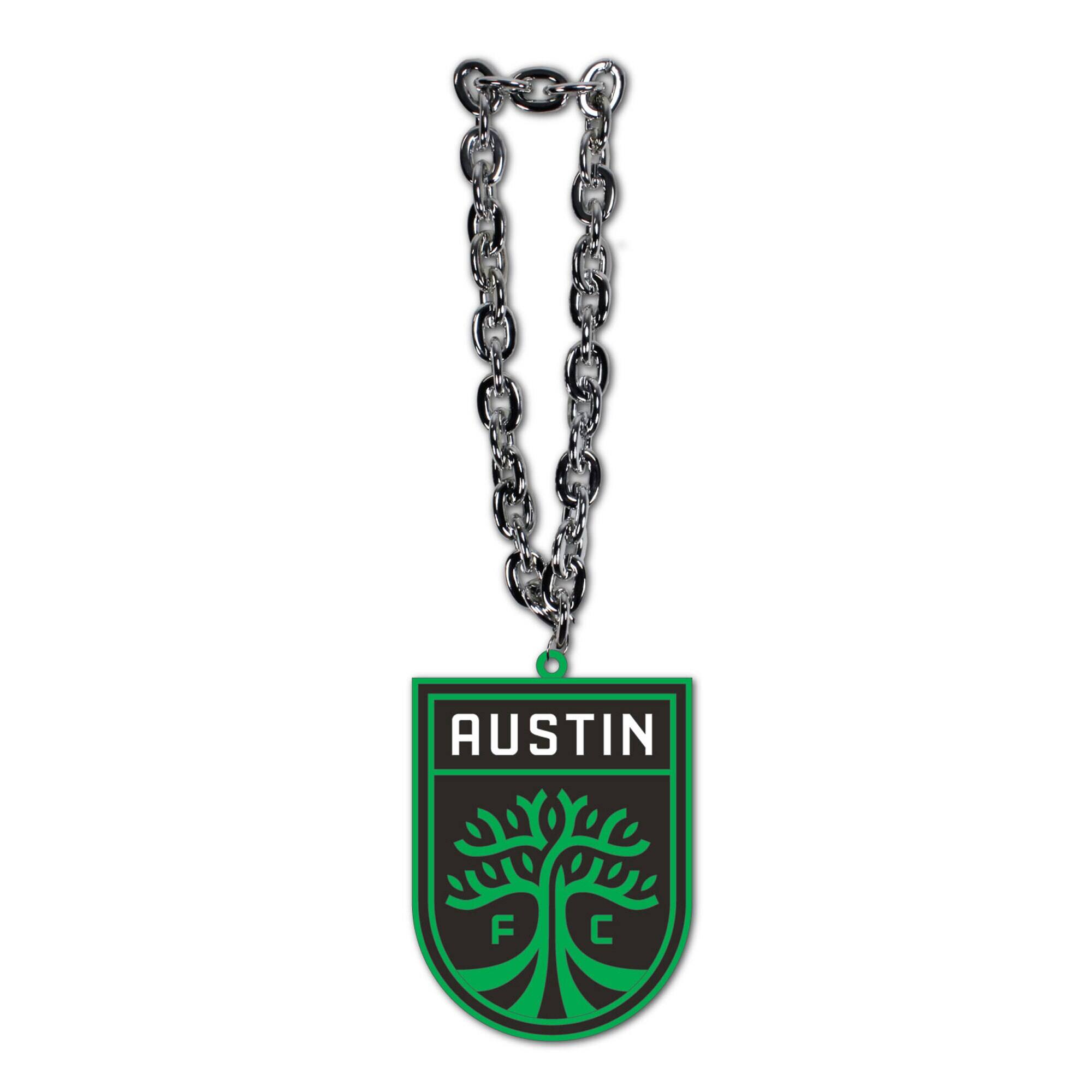 Front. MOJO - Austin FC Team Logo Fan Chain Necklace - Green.