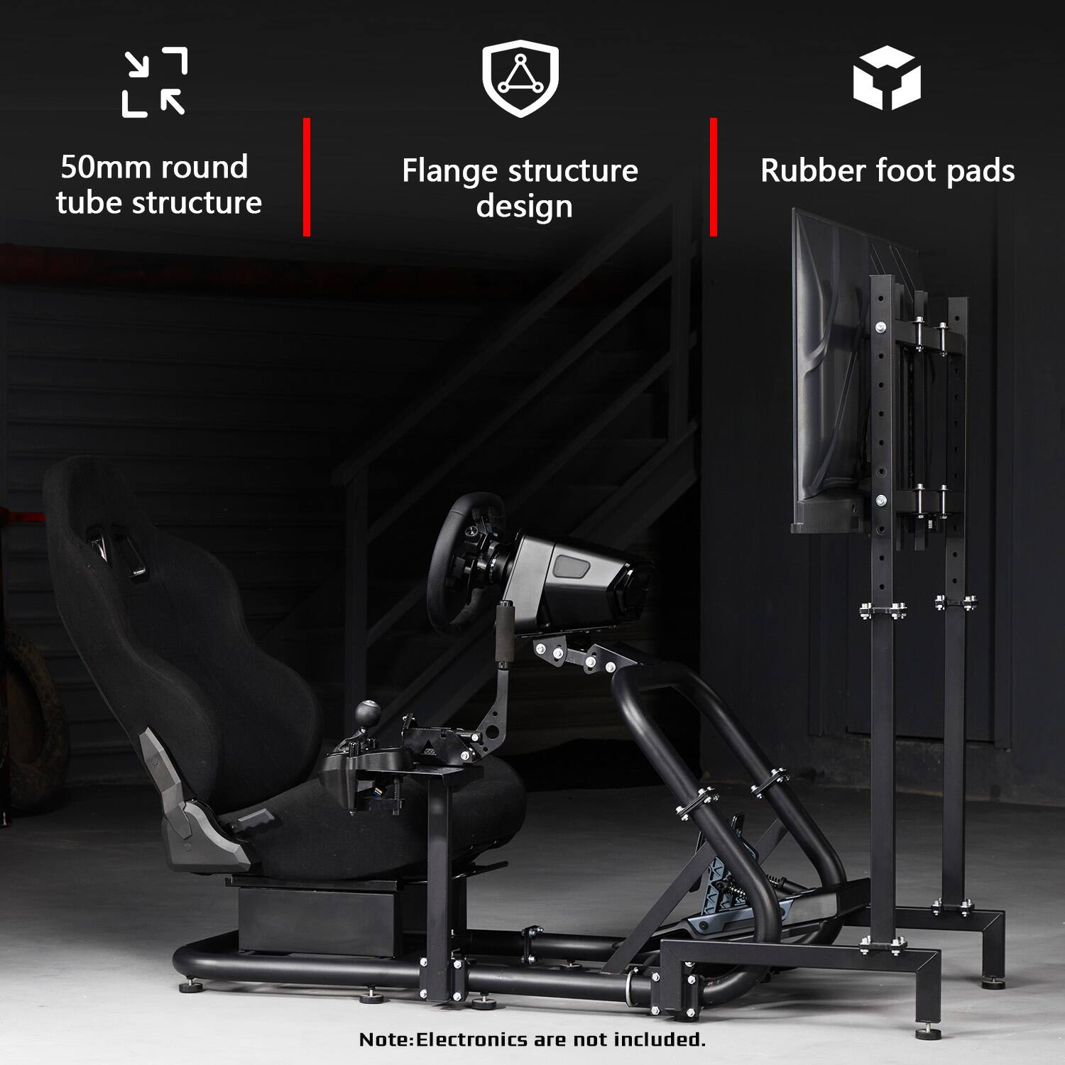 Dardoo Racing Simulator Cockpit with Monitor Stand and Racing Seat,Fits ...