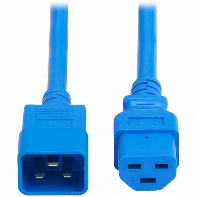 Eaton Tripp Lite Series Power Cord, C20 to C21 - Heavy-Duty, 20A, 250V, 12 AWG, 4 ft. (1.2 m), For Network - Blue