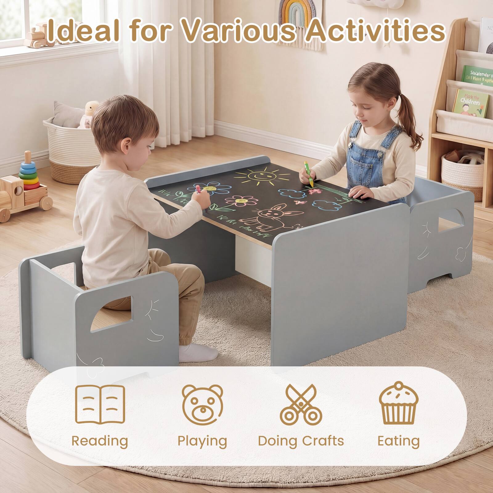 Ideal for Various Activities

- Reading
- Playing
- Doing Crafts
- Eating
