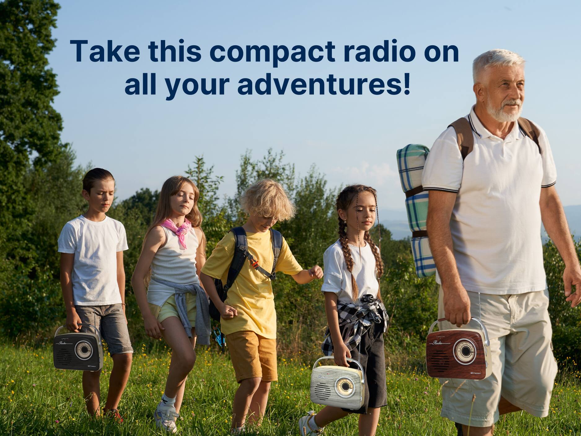 Take this compact radio on all your adventures!