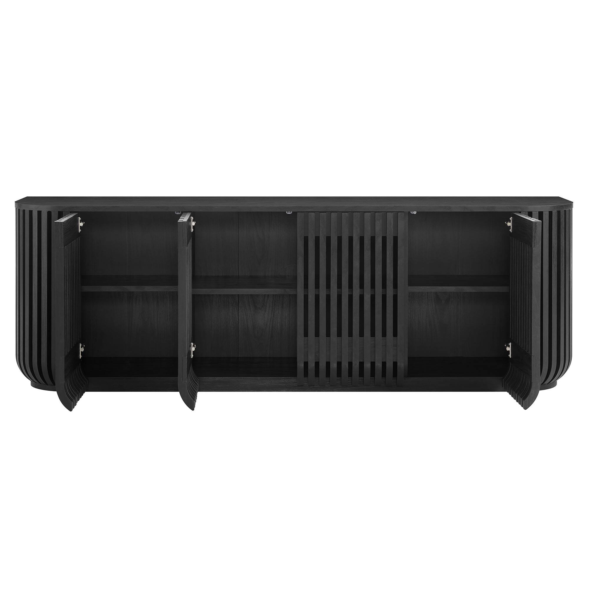 Alt View 7. Modway - Fortitude 75" Curved Sideboard Storage Cabinet by Modway - Black.