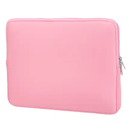 Front. Unique Bargains - Laptop Case - Polyester Computer Sleeve Carrying Bag, Shockproof Protective Cover for 13" Notebook - Pink.