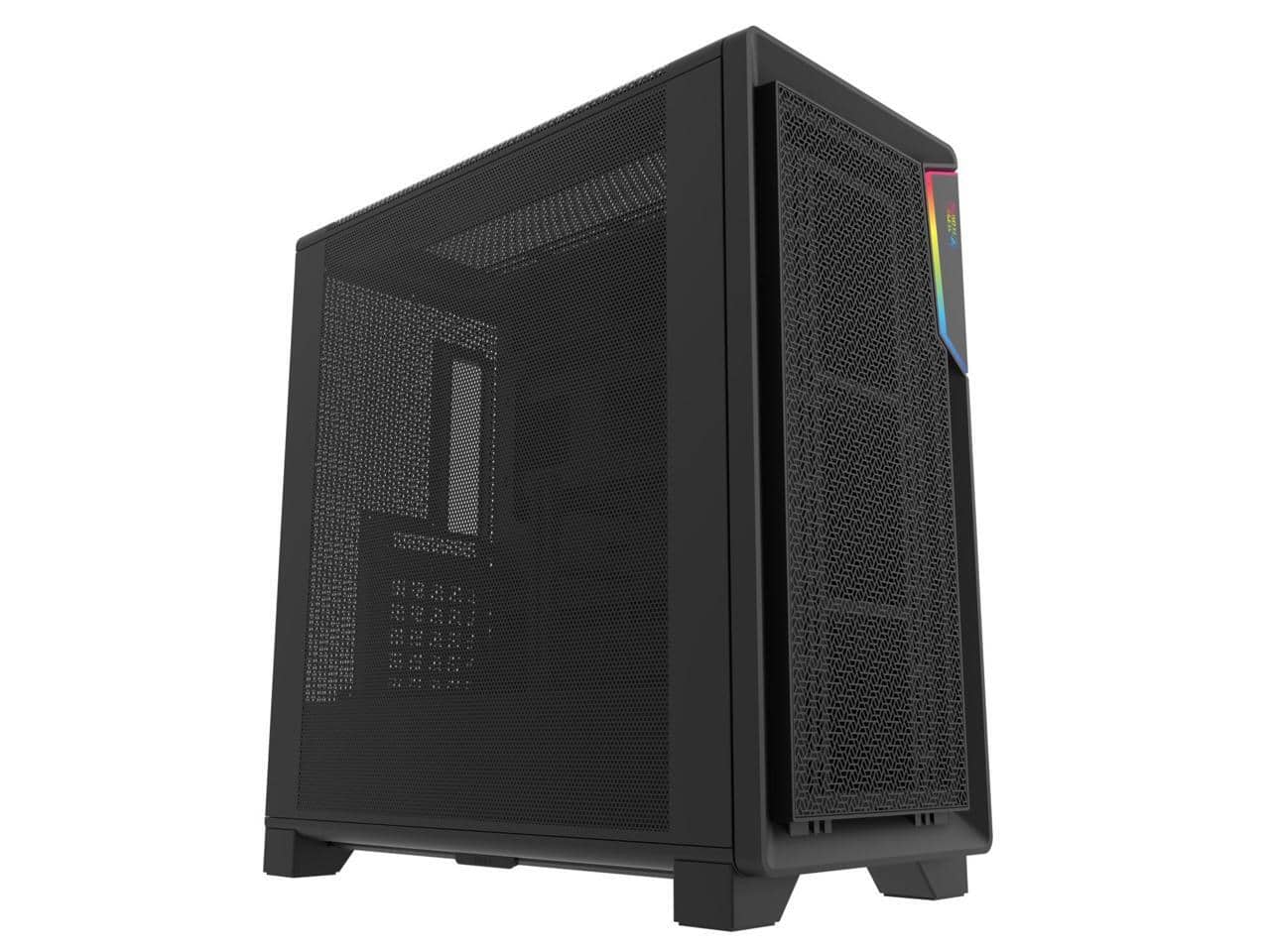 Super Flower - Zillion Direct ATX Mid Tower Case, Mesh Panel, GPU Airflow, USB 3.0 & Type-C, Black Steel - Black