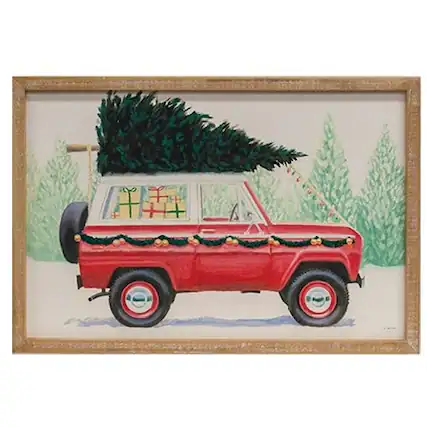 Front. BreeBe - Home For The Holidays Truck Wood Sign - Multicolor.