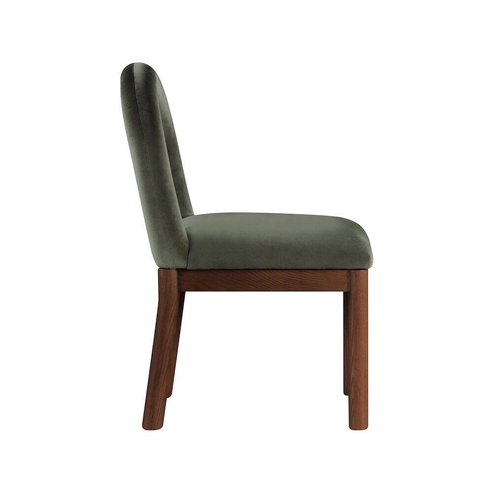 Alt View 3. Meridian Furniture - Conrad Green Velvet Dining Chair - Green.