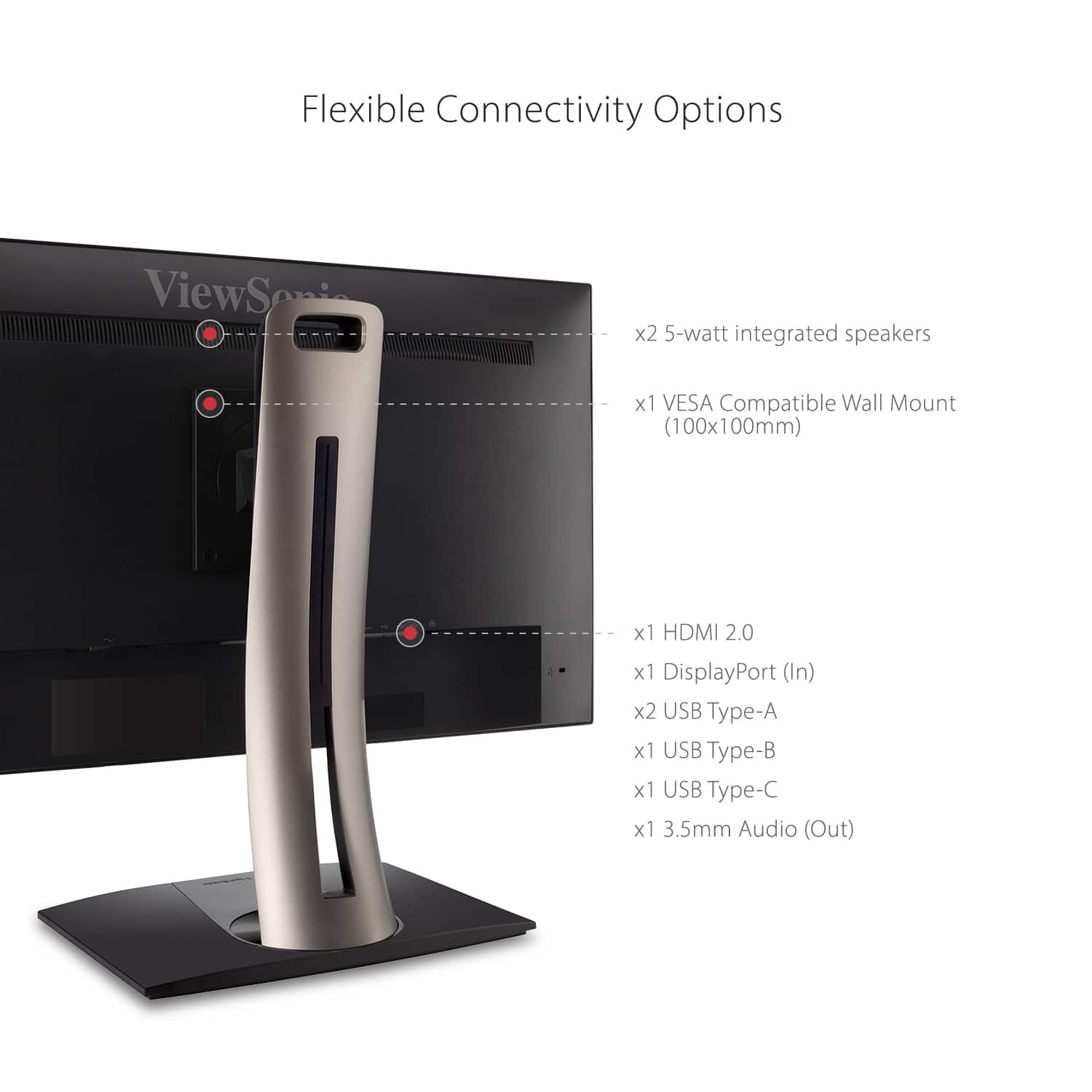 Alt View 13. ViewSonic - ColorPro VP3268A-4K 31.5 IPS 4K UHD Monitor (DisplayPort USB, HDMI) - Black.