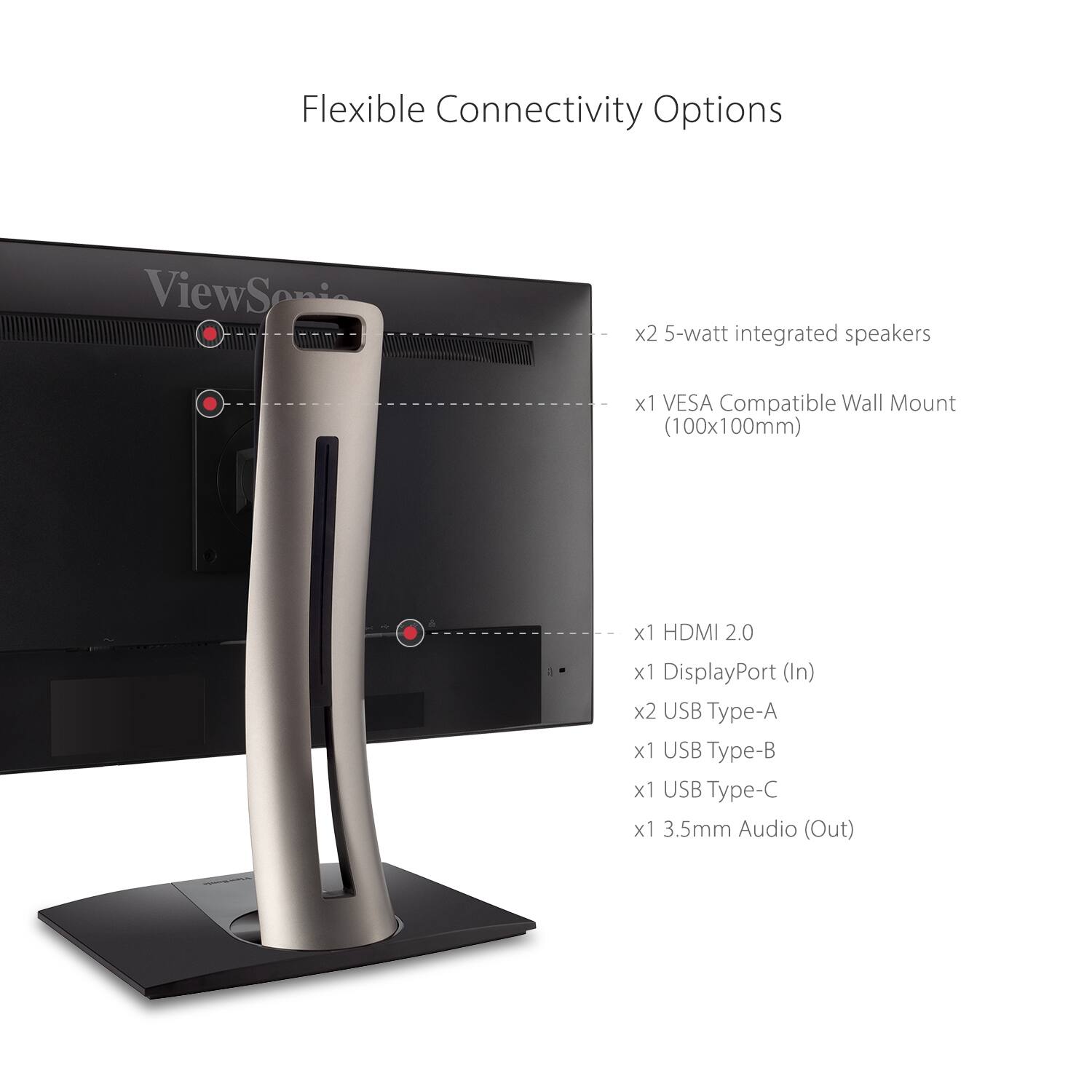 Alt View 13. ViewSonic - ColorPro VP3268A-4K 31.5 IPS 4K UHD Monitor (DisplayPort USB, HDMI) - Black.