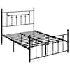Front. Costway - Full Size Metal Bed Frame with Headboard Under-bed Storage Mattress Foundation - Black.