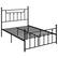 Front. Costway - Full Size Metal Bed Frame with Headboard Under-bed Storage Mattress Foundation - Black.