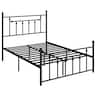 Costway - Full Size Metal Bed Frame with Headboard Under-bed Storage Mattress Foundation - Black