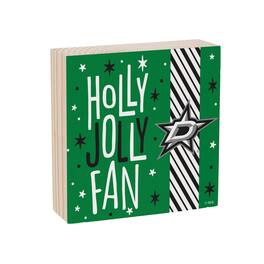 Evergreen Enterprises - Dallas Stars 6" Holiday Wood Plock Shelf Sign - Multicolor