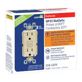 Leviton - SmartlockPro 15 amps 125 V Duplex GFCI Outlet 5-15R 3 pk - Ivory