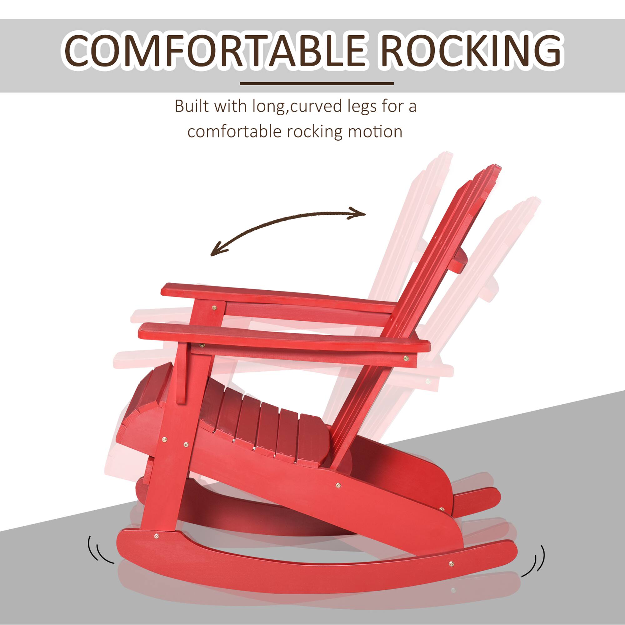 COMFORTABLE ROCKING
Built with long, curved legs for a comfortable rocking motion