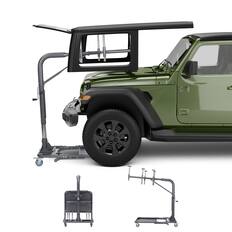 Front. VEVOR - Hard Top Remover Lift, 220 lbs, Foldable Jeep Hardtop Removal and Storage System, Easy One-Person Operation, Adjustable - Silver;Grey.