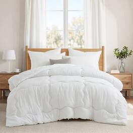 Peace Nest - Antimicrobial Anti-Dust Mite Down Alternative Comforter, All Season Duvet Insert, Queen - White