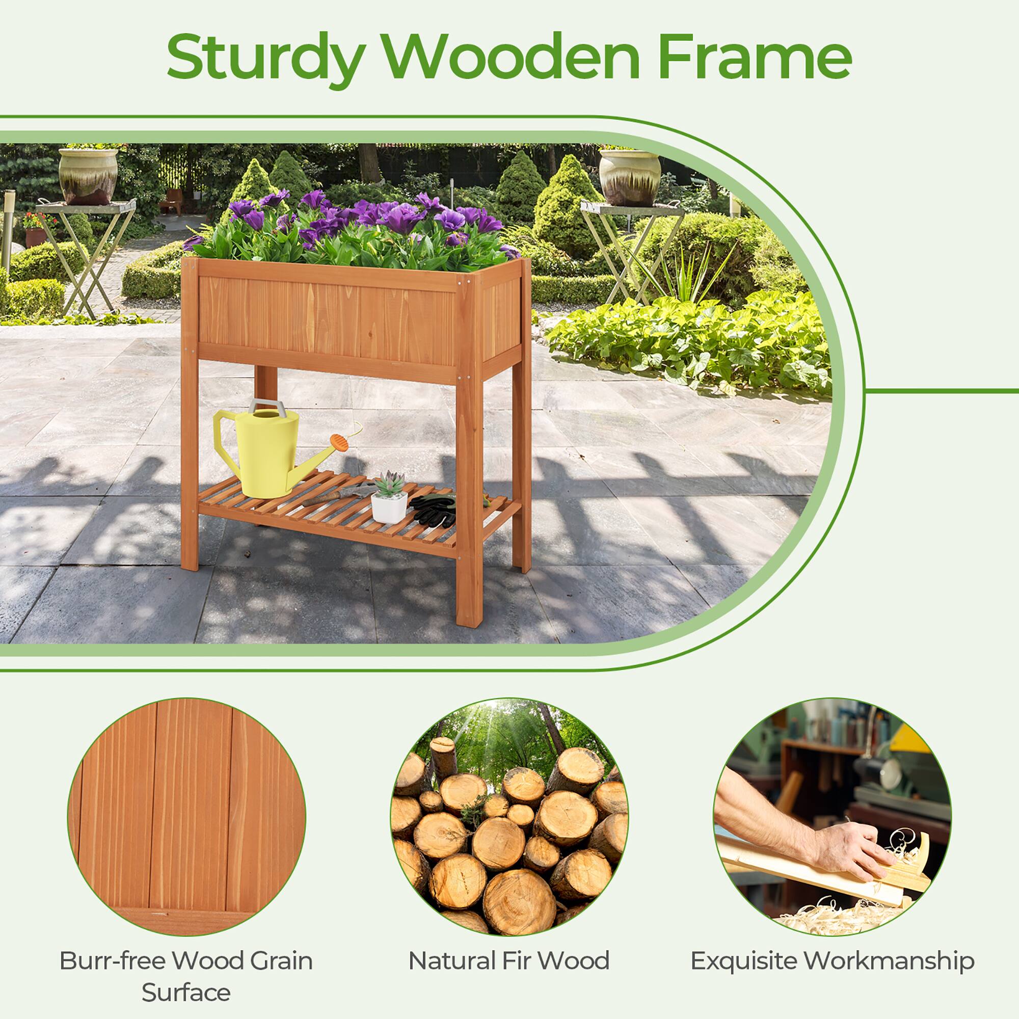 Sturdy Wooden Frame

- Burr-free Wood Grain Surface
- Natural Fir Wood
- Exquisite Workmanship