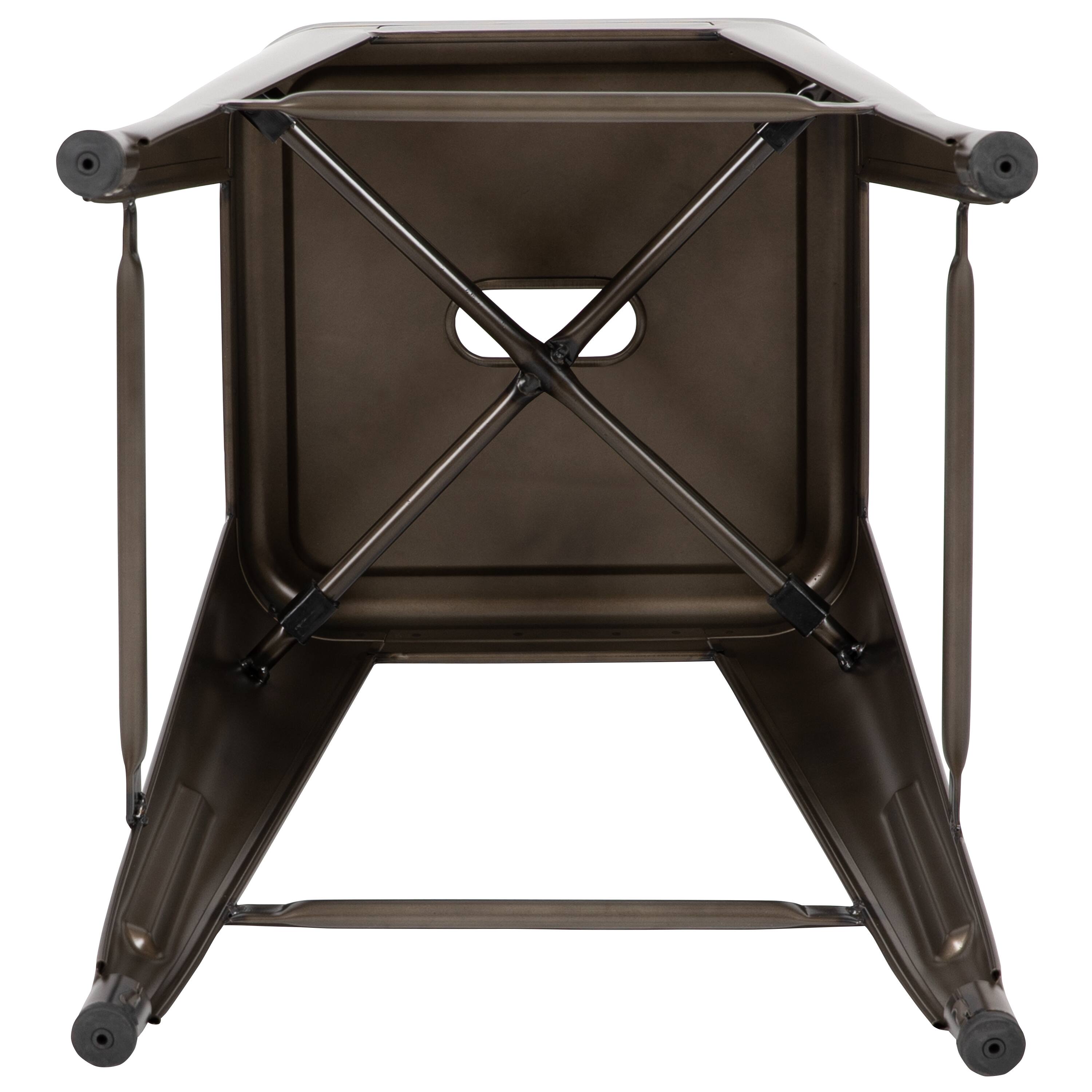 Alt View 18. Alamont Home - 24" High Metal Counter-Height, Indoor Bar Stool - Stackable Set of 4 - Gun Metal.