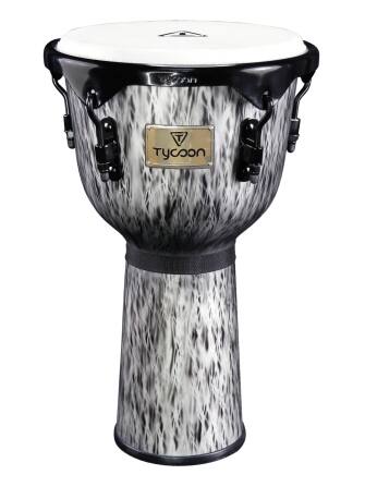Tycoon Percussion - 12" Djembe, 22" Aged Siam Oak Shell, Goat Skin Head, Black Deluxe Hoops, 5/16" Tuning Lugs with Wrench