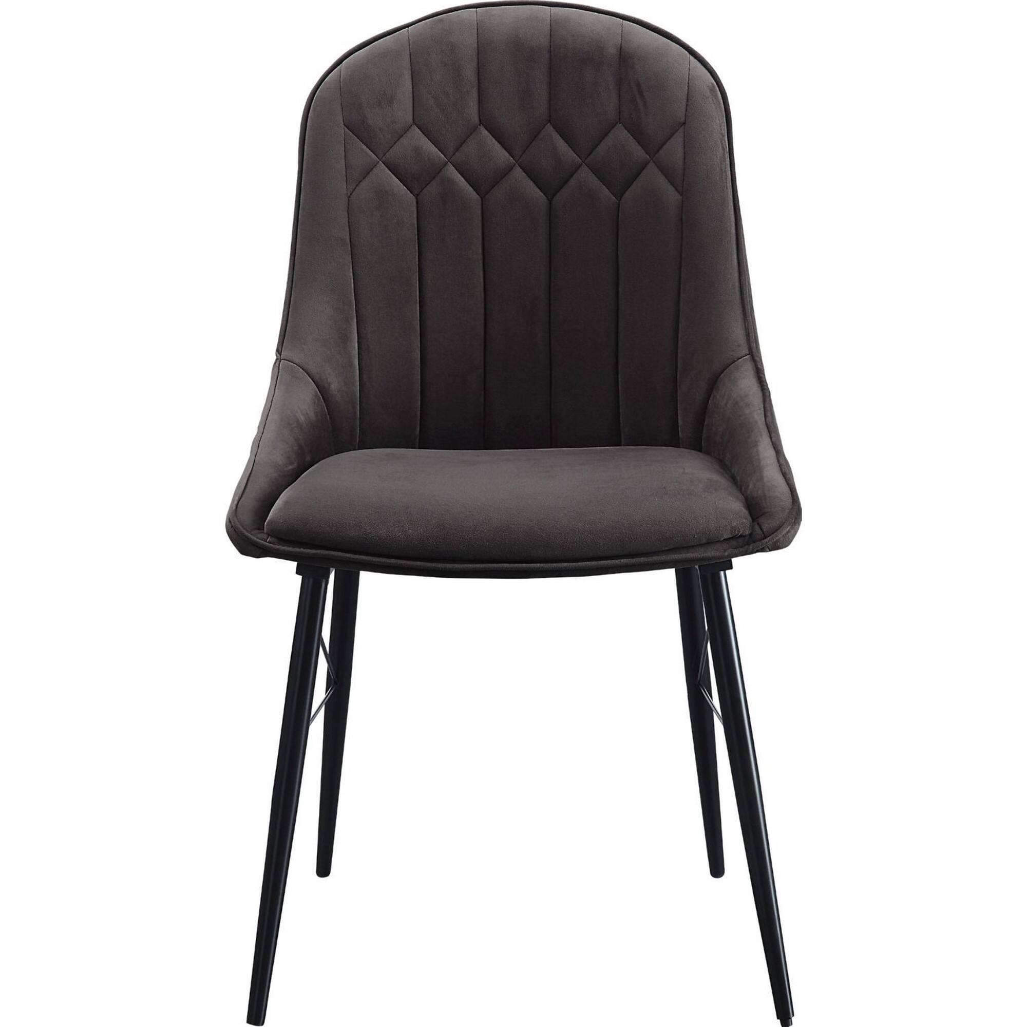 Alt View 1. Manhattan Lane - Fabric Upholstered Side Chair, Set of 2 - Gray and Black.
