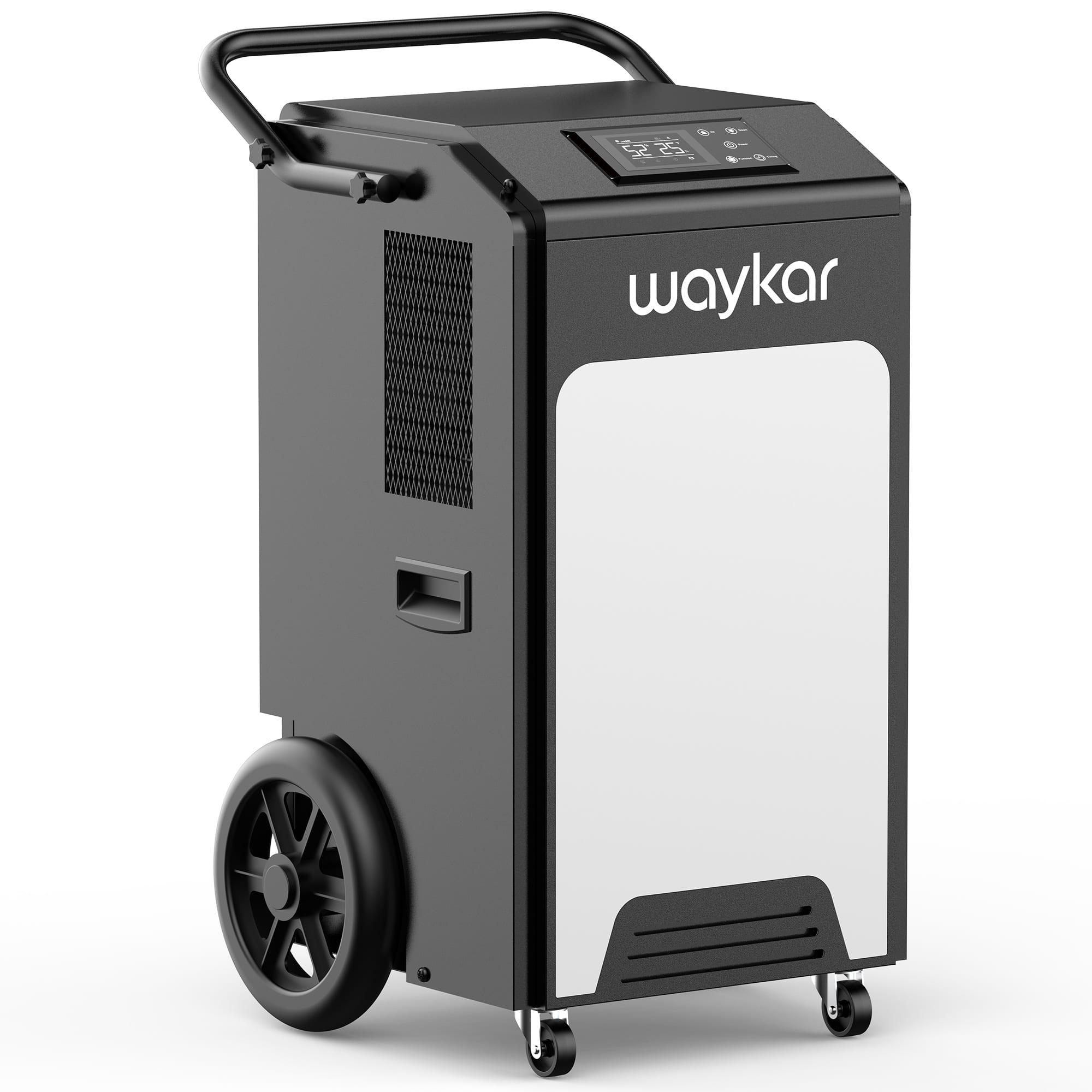 Front. Waykar - 250 Pint Commercial Dehumidifier - High-Capacity Moisture Control - Black.