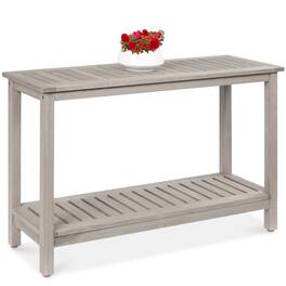 Best Choice Products - 48in 2-Shelf Indoor Outdoor Wooden Console Table Multifunctional Buffet Bar Storage - Gray