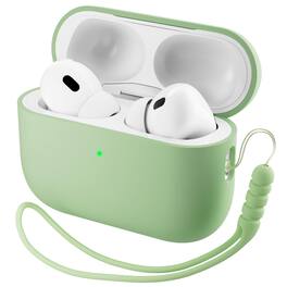 Ornarto - Compatible with AirPods Pro 3 Case 2025, Full Protective Silicone with Front LED Visible Skin Case - Matcha