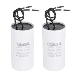 Unique Bargains - 2pcs CBB60 Capacitor 120uF 450V Run Round Start Capacitor for AC Motor, Pump, HVAC Compressor - White