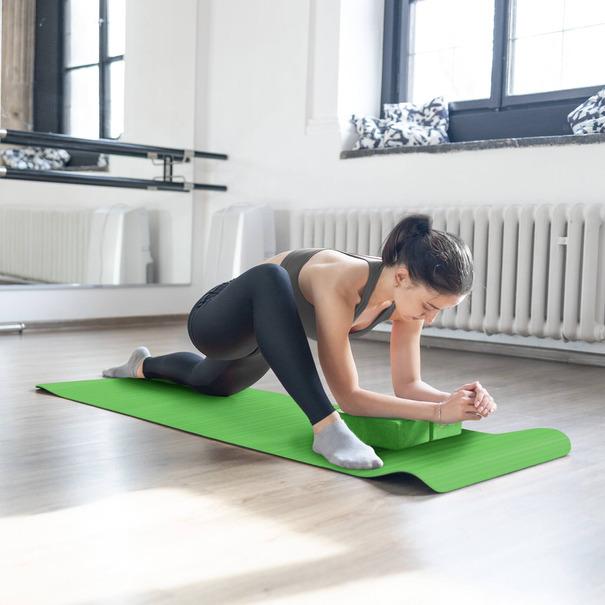 Alt View 10. BalanceFrom Fitness - BalanceFrom Fitness 7 Piece Yoga Set with Mat, Stretch Strap & Knee Pad, Green - Green.