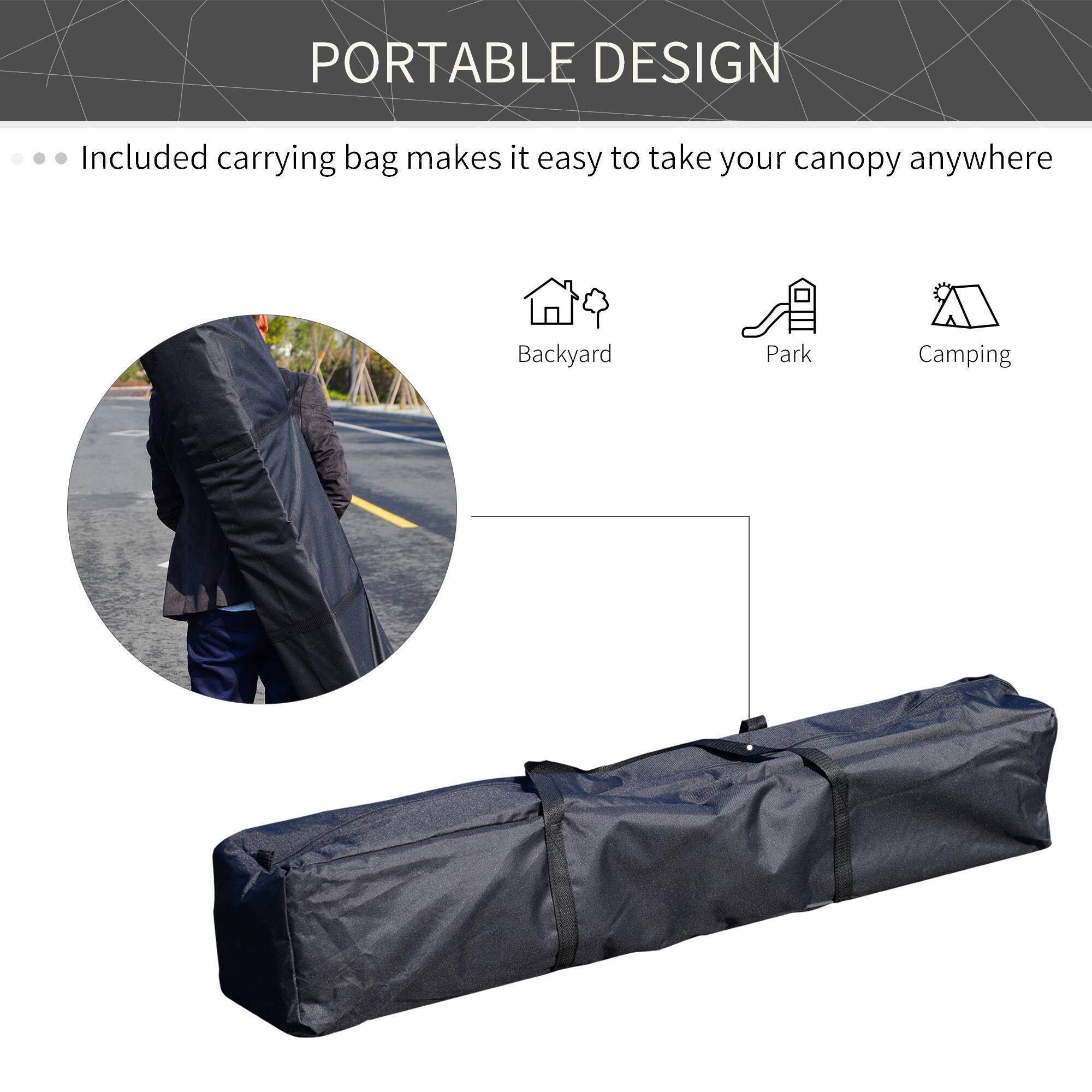 PORTABLE DESIGN
Included carrying bag makes it easy to take your canopy anywhere
Backyard
Park
Camping
