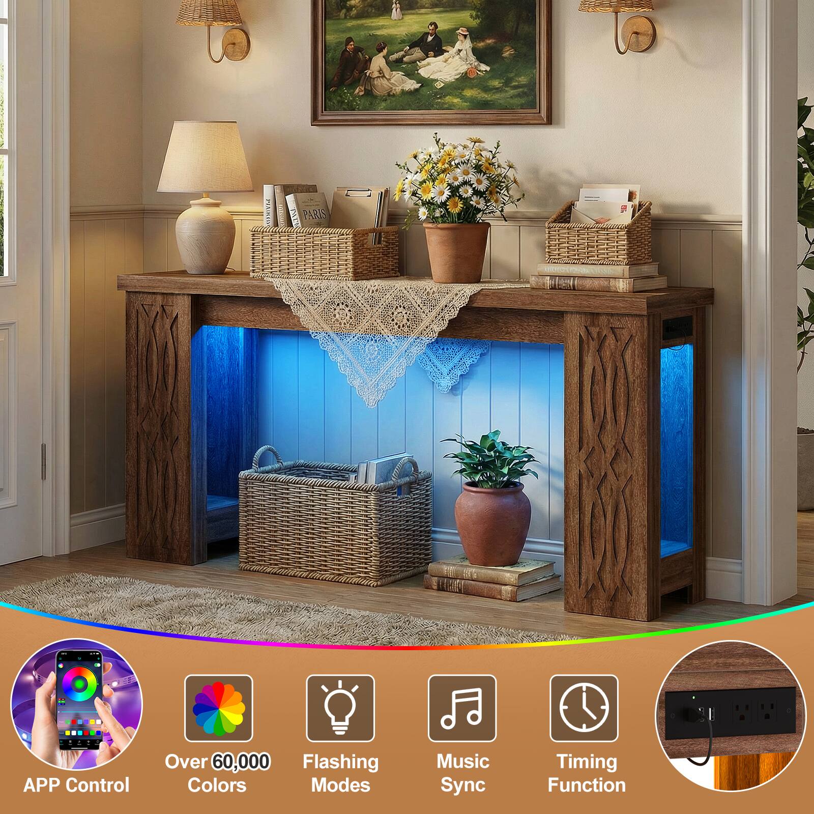 PENIRI 3 PARIS APP Control Over 60,000 Flashing Colors Modes Music Sync Timing Function