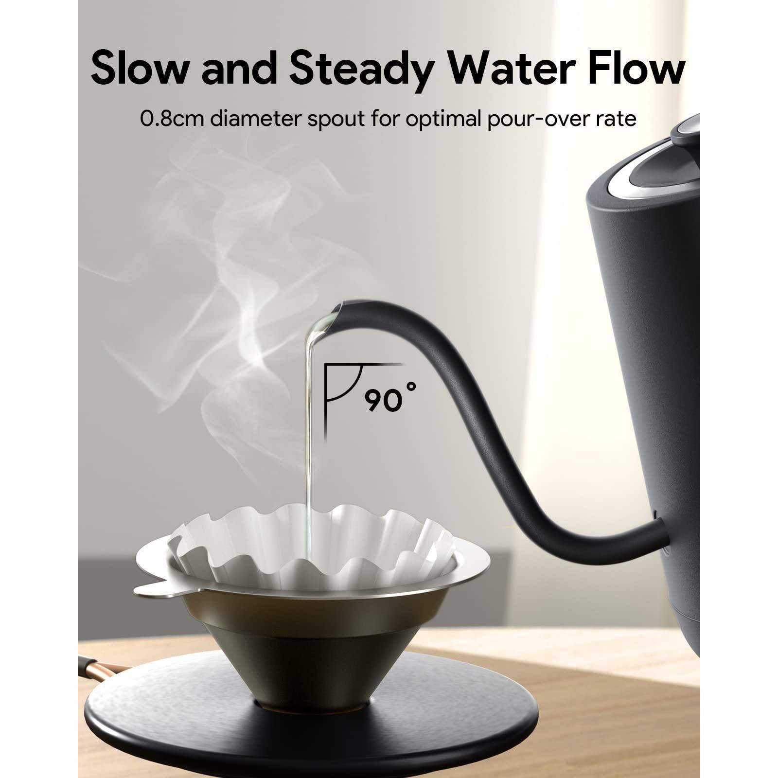 Dapper Styles Gooseneck Electric Tea Kettle Pour over For Coffee With 5 ...