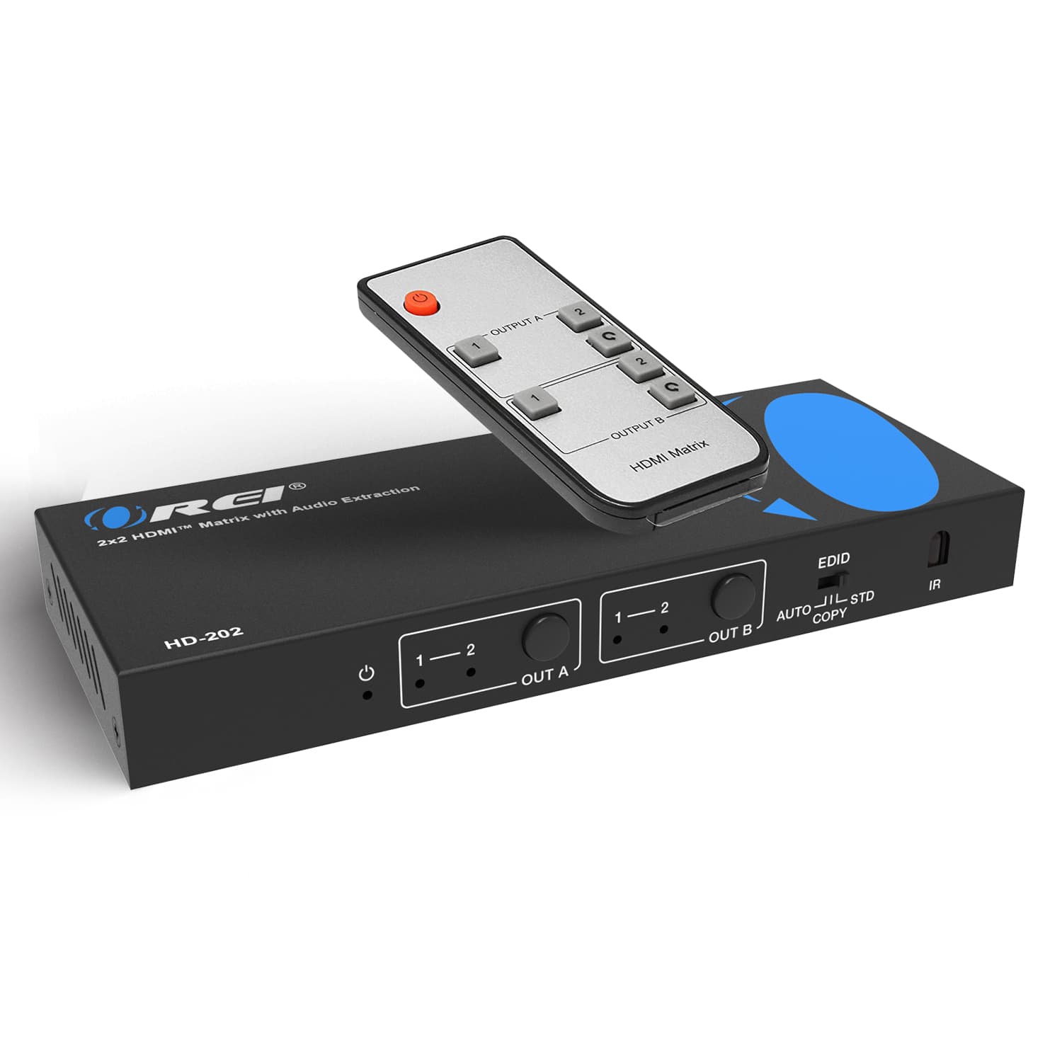Orei - 4K@30Hz 2x2 HDMI Matrix Switch with Audio Extractor (HD-202) - Black price history on PriceWatchPro