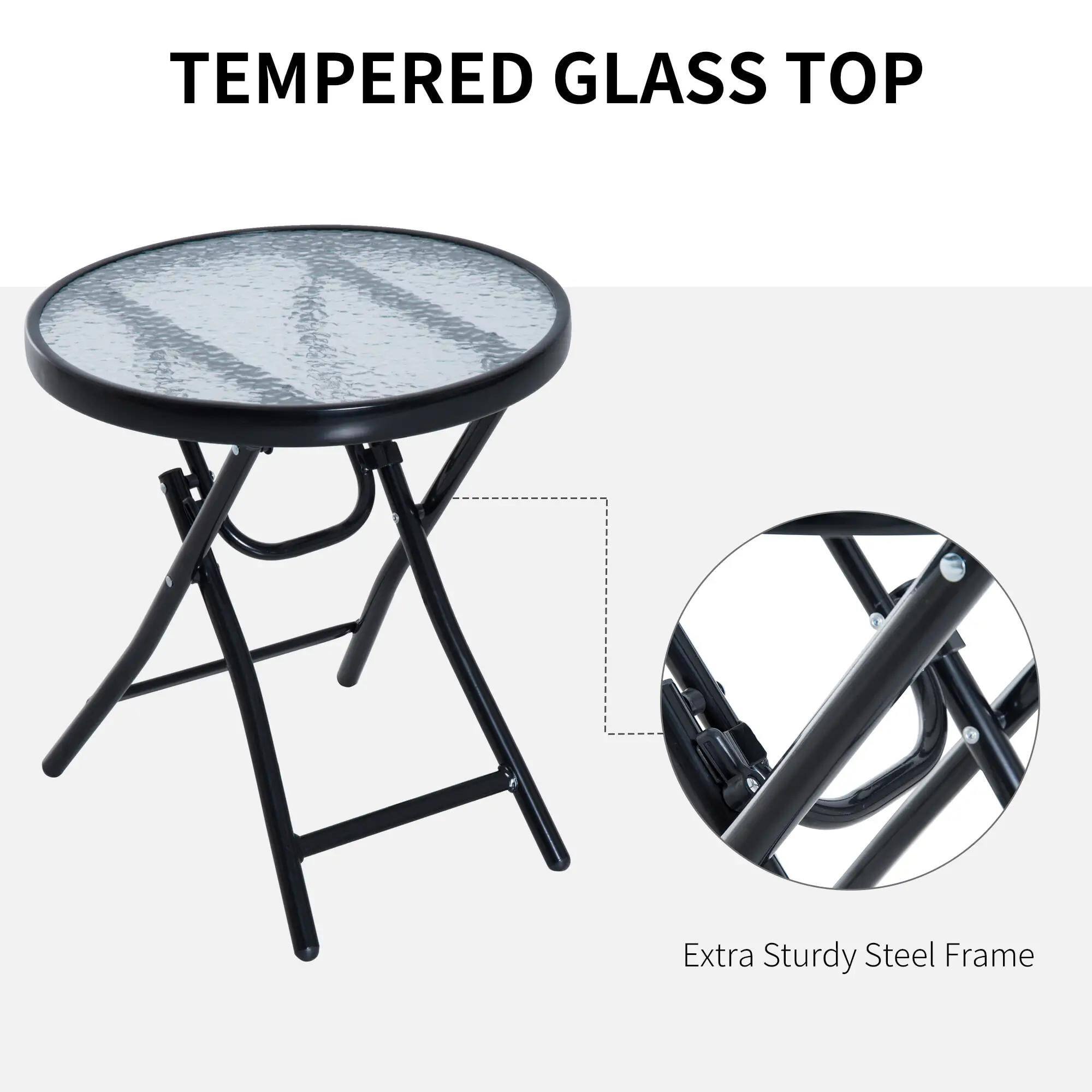 TEMPERED GLASS TOP
Extra Sturdy Steel Frame