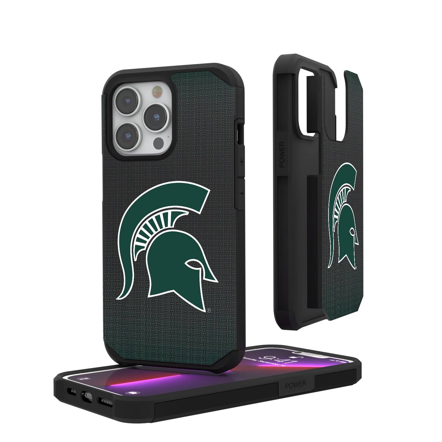 Keyscaper - NCAA - Michigan State Spartans Linen Logo iPhone Rugged Case - 16 Pro - Black price history on PriceWatchPro