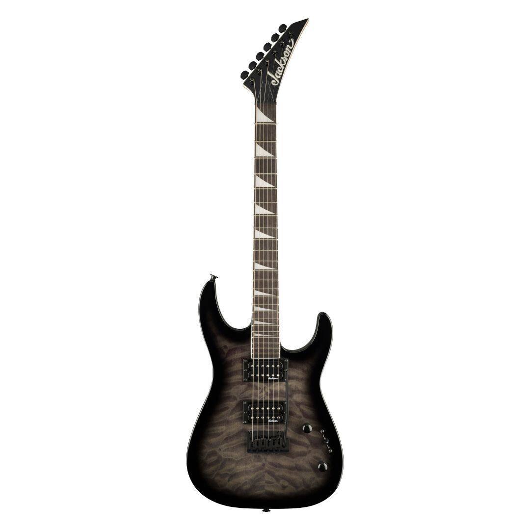 Front. Jackson - Jackson JS Series Dinky JS20 DKQ 2PT Electric Guitar - Transparent Black.