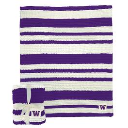 Logo Brands - Washington Huskies 50" x 60" Cable-Knit Throw Blanket - Multicolor
